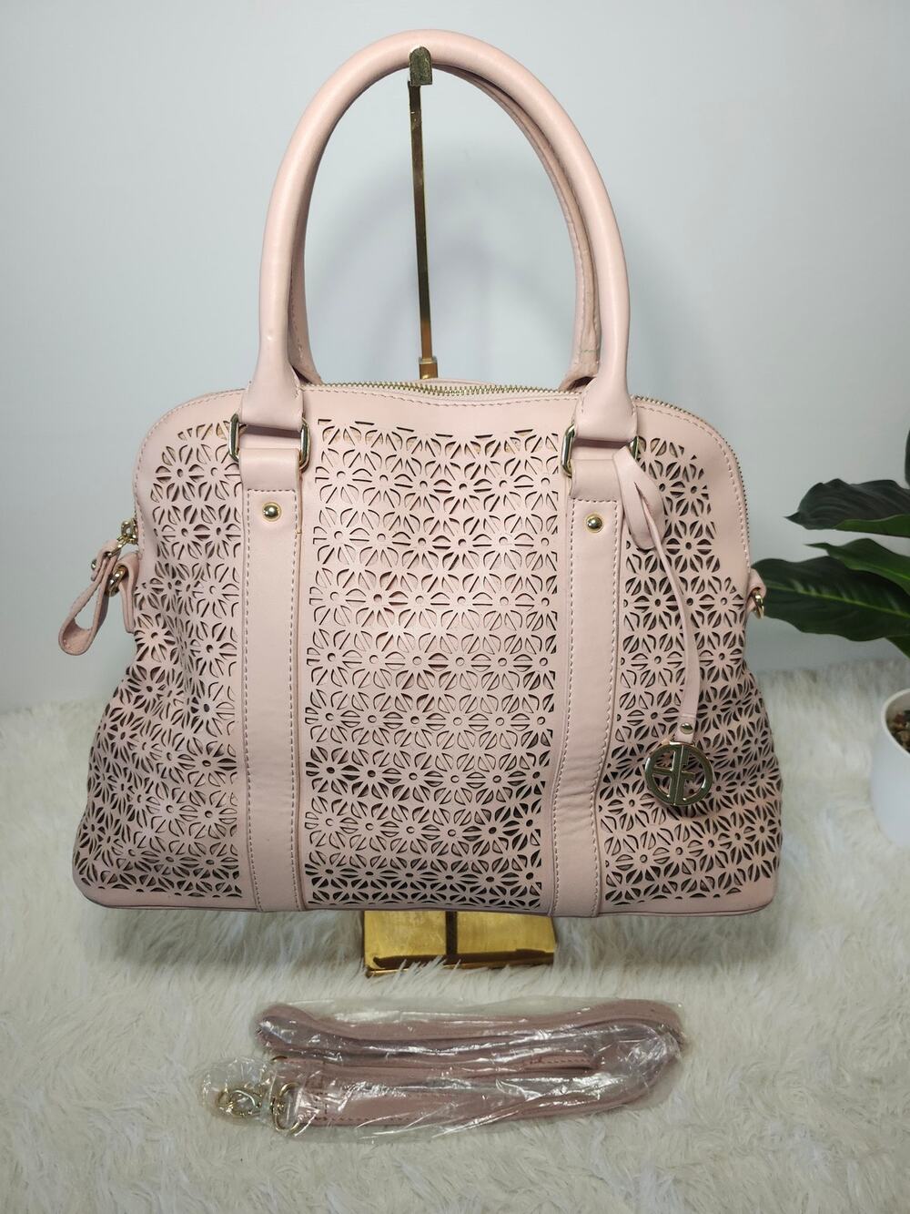 Giani Bernini Floral Satchel Crossbody Blush Pink Feminine